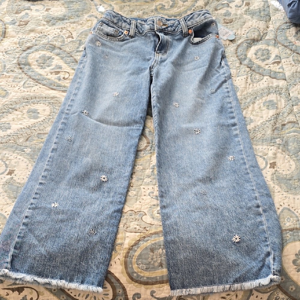 Cat & Jack Light Blue Flare Jeans with Star Embellishments